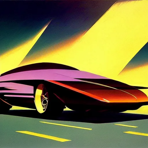 Prompt: concept art for a car that explodes on impact, painted by syd mead, high quality