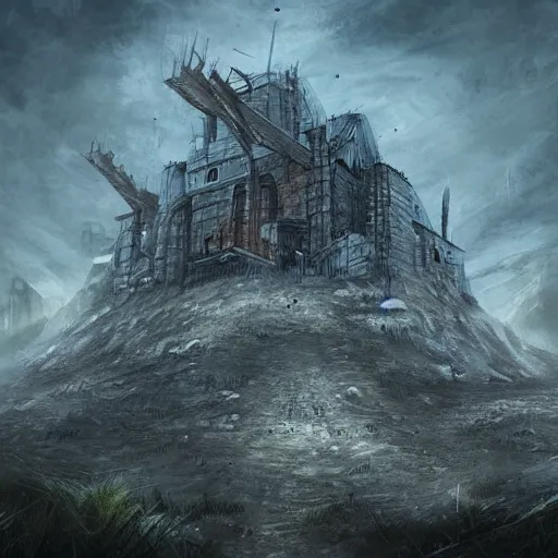 Image similar to “image of post-apocalyptic citadel”