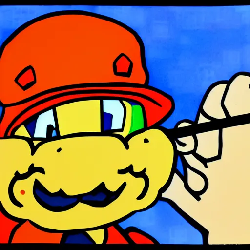 Prompt: a oneline drawing with extreme detail of a Koopa Trooper