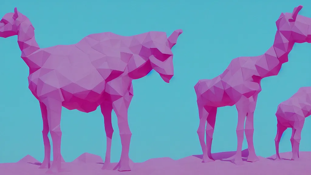 Image similar to vaporwave external complex polygon dromedary