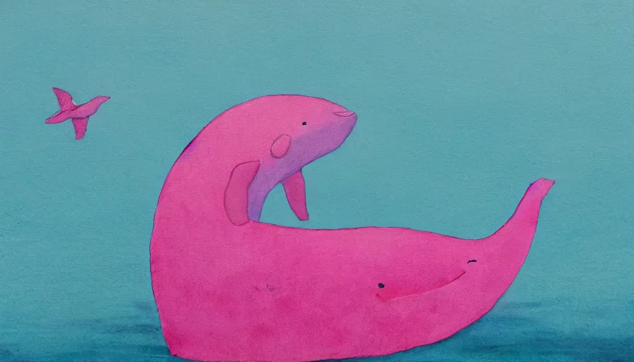 Image similar to a giant pink whale