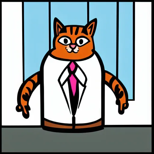 Prompt: cat in suit cartoon style