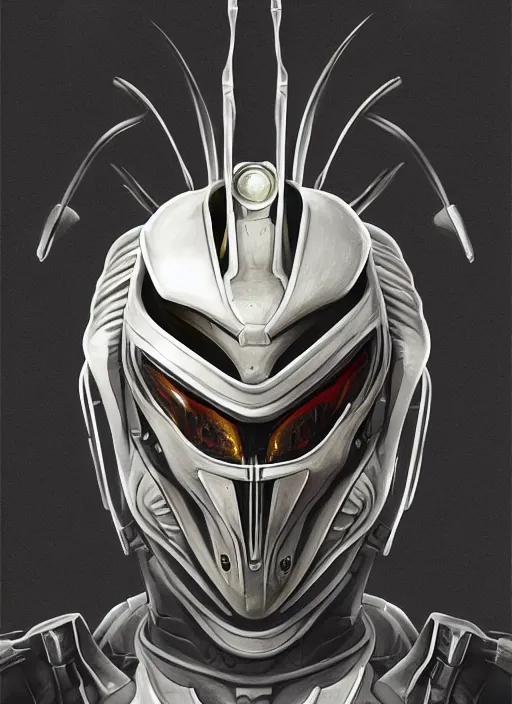 Image similar to a helmet of insect bio armor concept design from guyver the bioboosted armor, growing deco, elegant shape, space suit, war suit, cyborg, symmetrical, elite, horror, ominous, cinematic, character design, matt painting, insanely intricate and detailed, cgsociety, hyperrealistic