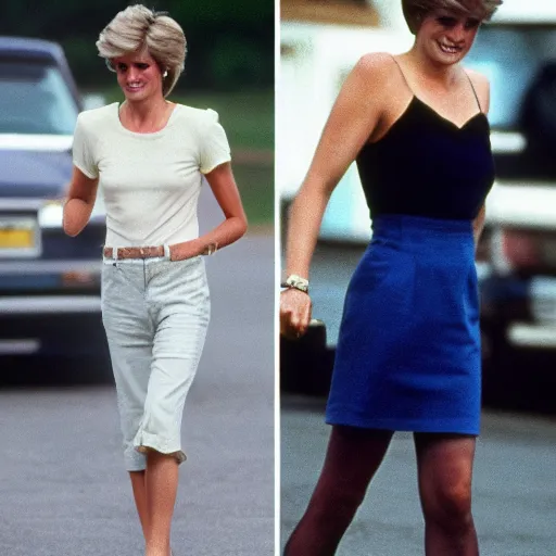 Prompt: Princess Diana grows an extra leg, BBC file photo, 1987