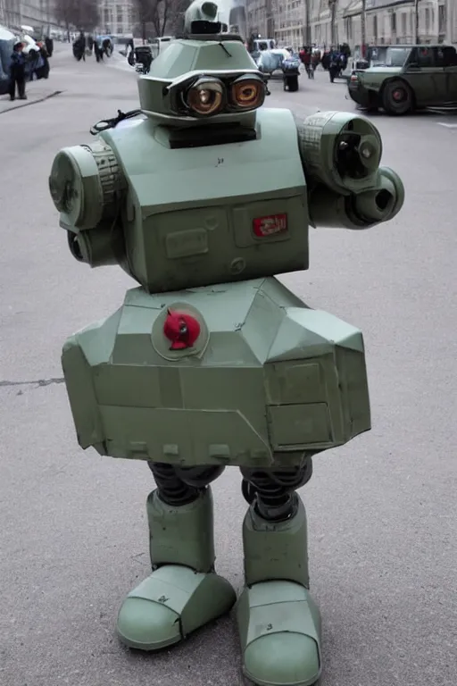 Image similar to soviet military robot, scary, futuristic