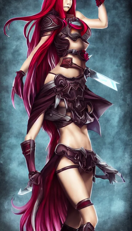 Prompt: Katarina in the style of Arcane