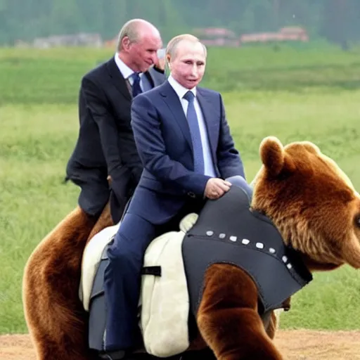 Image similar to vladimir putin riding a bear