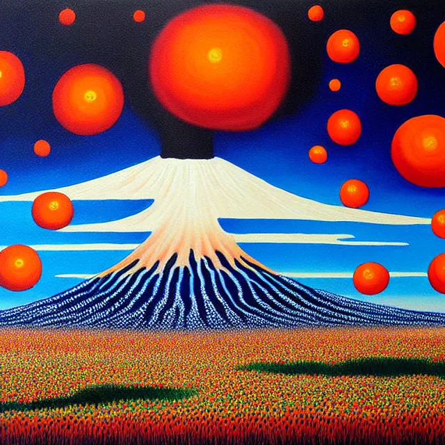 Prompt: a beautiful painting nuclear bomb exploded in japan, by kusama miyama realistic oil painting