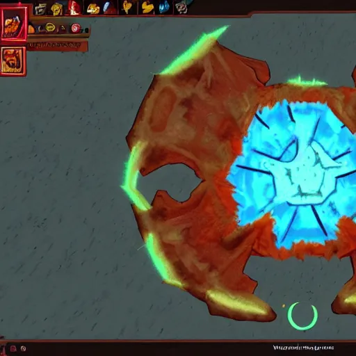 Image similar to TzKal-Zuk at the Inferno, old school runescape, lava river, magma, large shield of magma, obsidian pillars