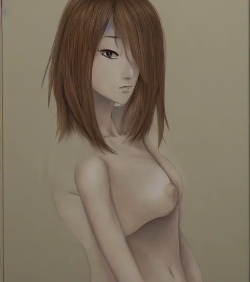 Image similar to david chipperfield painting of an anime woman