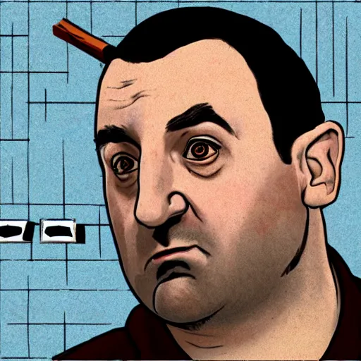 Image similar to Mike Stoklasa from Red Letter Media as a medieval executioner