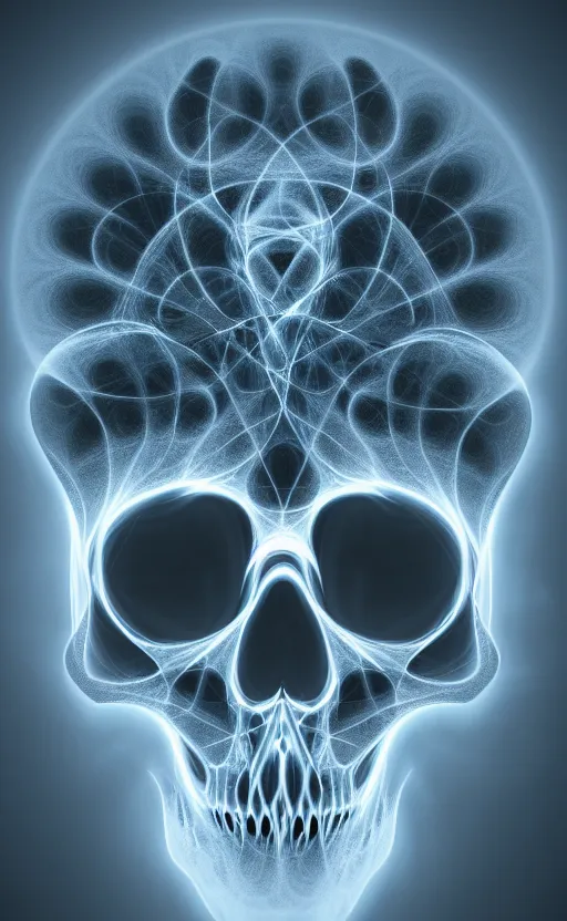 Image similar to skull made of Fractal flame