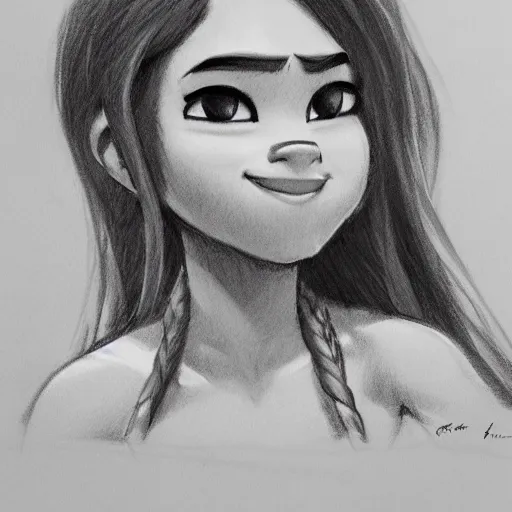 Image similar to moana fusain charcoal sketch artstation deviant art shinkai