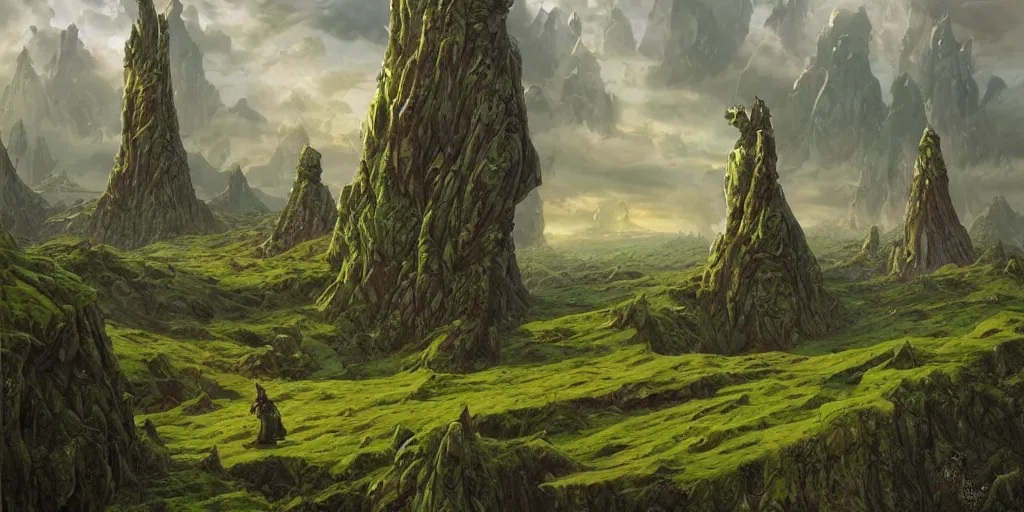 Prompt: The elegant single lonesome fantasy marble Magical wizards tower, green fields in the background, wide angle, cinematic, art by Donato Giancola and Bayard Wu, digital art, trending on artstation