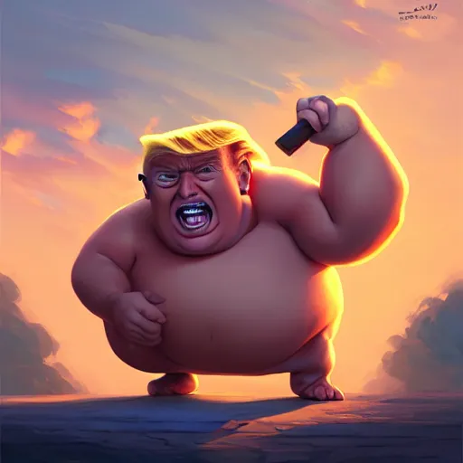 Image similar to donald trump as a chubby troll, ben hur, loftis, cory behance hd by jesper ejsing, by rhads, makoto shinkai and lois van baarle, ilya kuvshinov, rossdraws global illumination