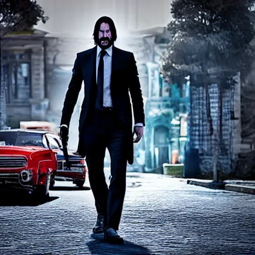 Image similar to john wick in istanbul, ultra realistic, hdr lighting