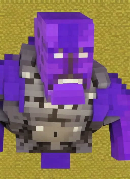 Image similar to realistic thanos in minecraft