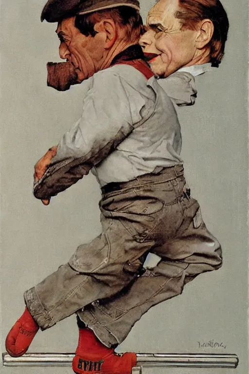 Image similar to Rick Dalton painted by Norman Rockwell