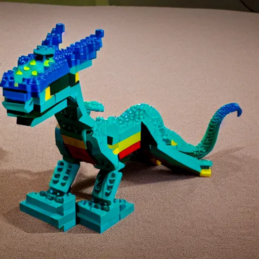 Prompt: A Dragon Made Out Of Legos, 8k, HD