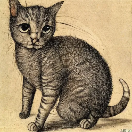 Prompt: cute cat by Albrecht Dürer
