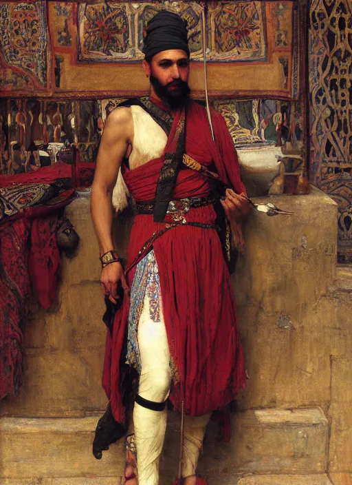 Prompt: Rabbit warlord. Iranian orientalist portrait by john william waterhouse and Edwin Longsden Long and Theodore Ralli and Nasreddine Dinet, oil on canvas. Cinematic, vivid colors, hyper realism, realistic proportions, dramatic lighting, high detail 4k