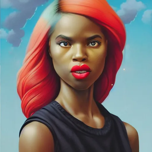 Prompt: London city portrait, black girl, Pixar style, by Tristan Eaton Stanley Artgerm and Tom Bagshaw.