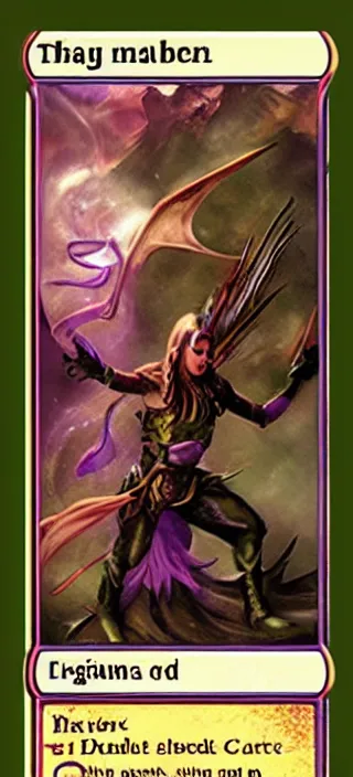 Image similar to magic the gathering card with comprehensible text