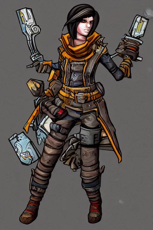 Image similar to battle mage | borderlands style | digital painting | highly detailed | cell shading