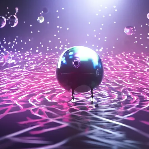 Image similar to promotional movie still wide - angle 3 0 m distance. nanorobots ( ( cat ) ) 1 million into the future ( 1 0 0 2 0 2 2 ad ). super deadly. nanorobots like disco music, disco balls, dance - off contests. dramatic lighting, cinematic lighting, octane 3 d render, saturday night fever ( film )