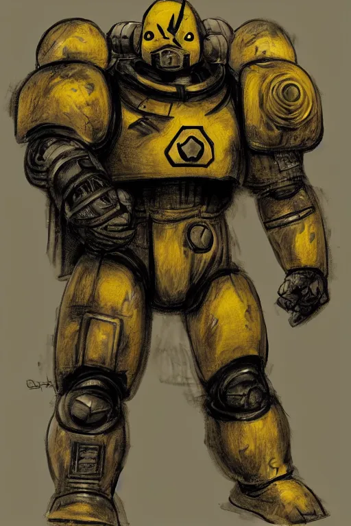 Image similar to portrait of pikachu as an imperial fists space marine, 4 0 k, concept art by wayne reynolds