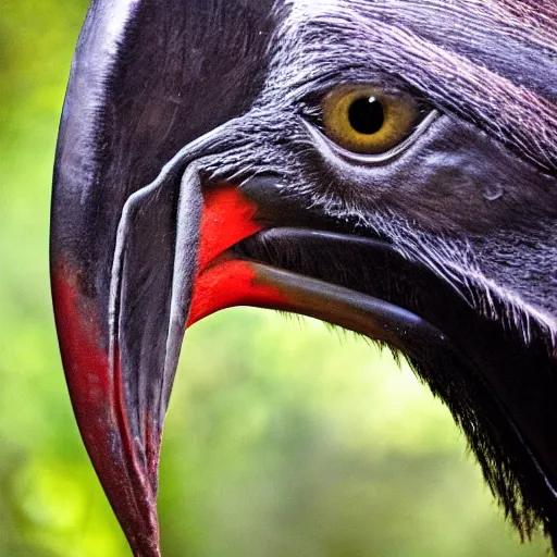 Prompt: cassowary thick beak hd nature photography