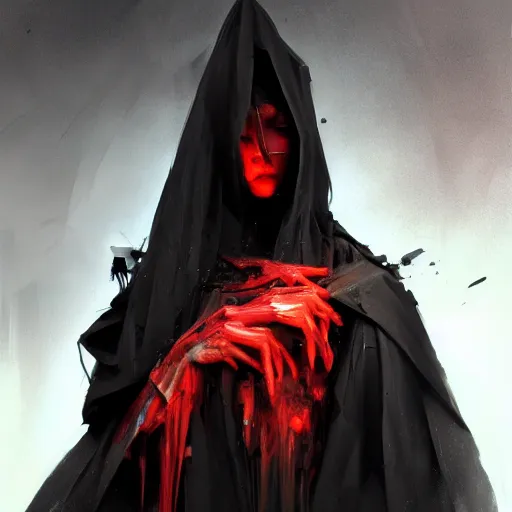 Prompt: dark cloaked necromancer, by benedick bana and artur bordalo and tom bagshaw and guy denning and ruan jia, trending on artstation hq, deviantart, pinterest, 4 k uhd image