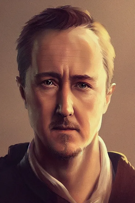 Image similar to edward norton's face is a boiled egg, highly detailed, dramatic lighting, concept art by caravaggio and greg rutkowski and artgerm