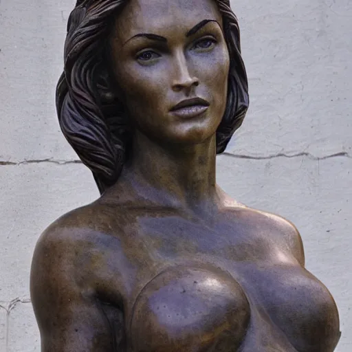 Prompt: a statue of Megan Fox by Michelangelo