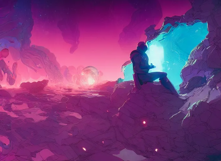 Image similar to inside the nebula. sharp focus, cinematic pose, cinematic lighting, unreal engine render. art by josan gonzales and moebius and deathburger.