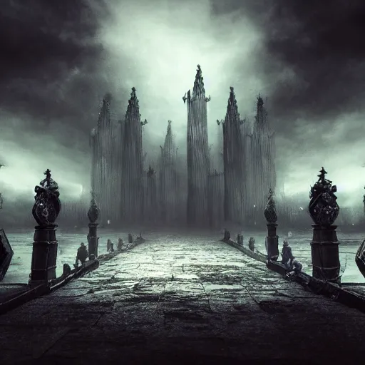 Image similar to The Void, gothic art, color, eerie, horror, scary, ominous, 8k, highly detailed
