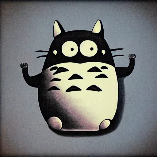 Image similar to cat bus my cousin totoro by h. r. giger