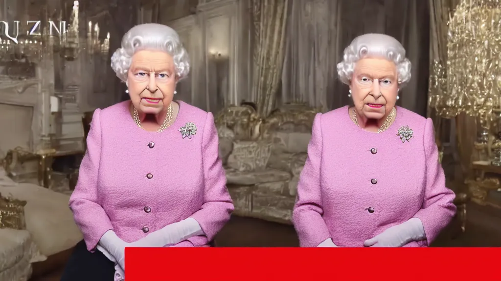 Prompt: queen elizabeth youtube unboxing video thumbnail