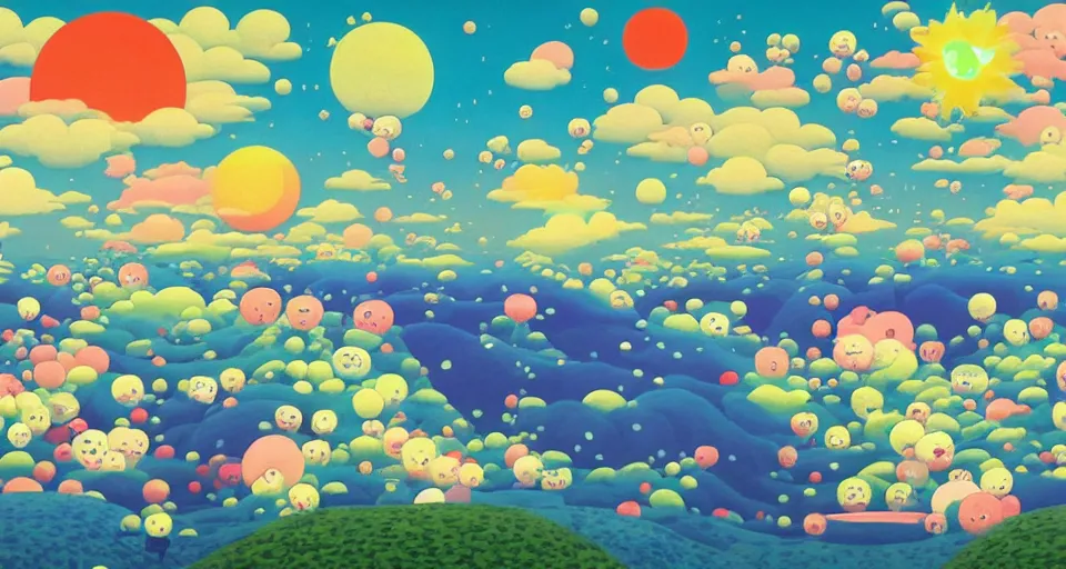 Prompt: a painting of the end of the world by chiho aoshima,