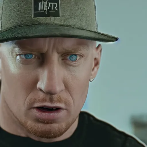 Image similar to Eminem talking to Walter White, photorealistic, 1080p 4k resolution, shot on iPhone,