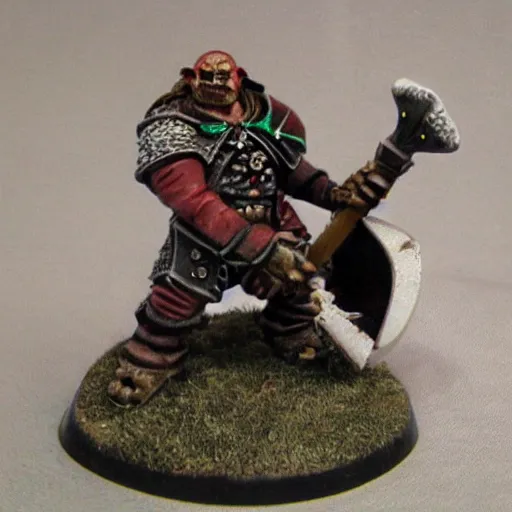 Image similar to warhammer fantasy axe wielding orc figurine