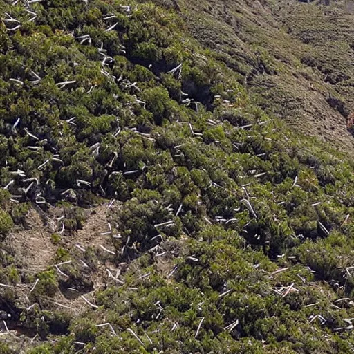 Prompt: gran canaria island being devastated by a swarm of vicious lice