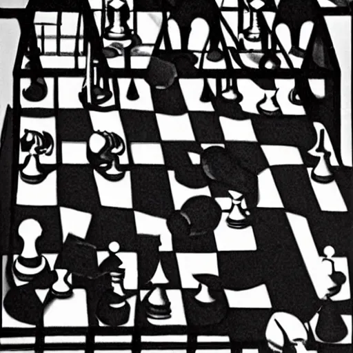 Image similar to chessboard by mc escher