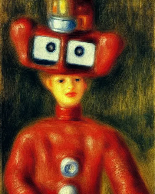 Image similar to portrait of a robot, in the style of Pierre-Auguste Renoir