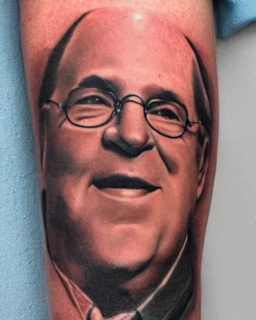 Image similar to george costanza, realism tattoo