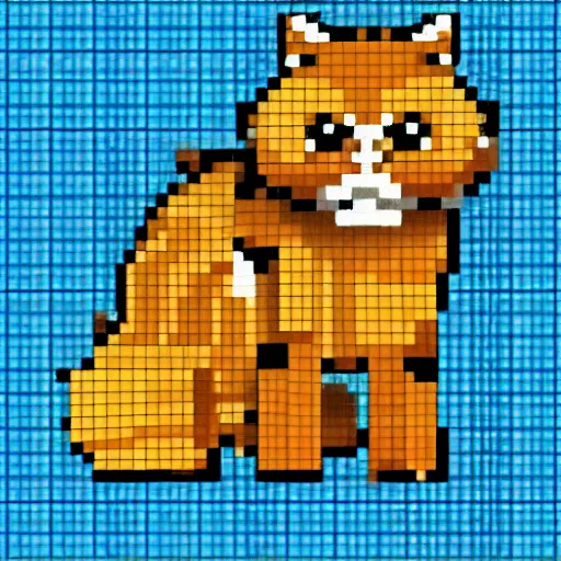 Image similar to pixel art of a cat