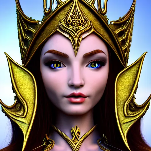 Prompt: beautiful elf queen, ornate, highly detailed, 4k, HDR, smooth, sharp focus, high resolution, photo-realistic