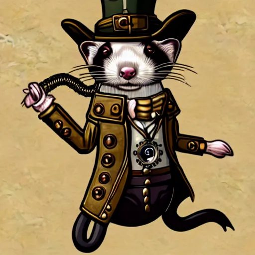 Image similar to steampunk ferret in tophet art