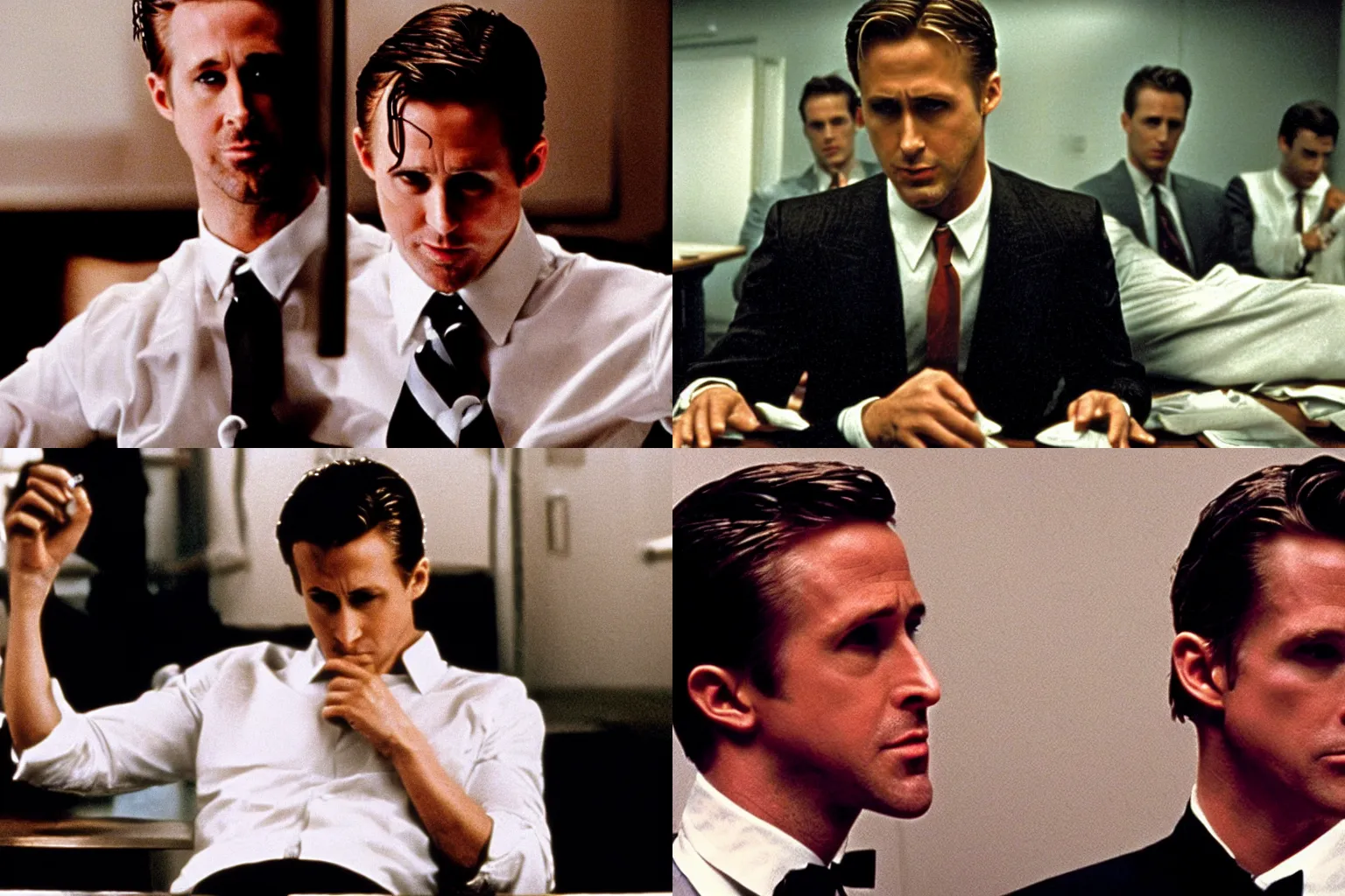 Prompt: What if Ryan Gosling played Patrick Bateman?, film still, american psycho,