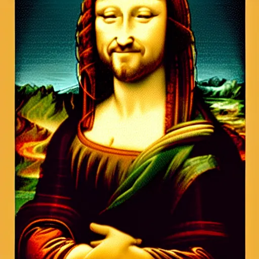 Image similar to jesus monalisa smile transformation